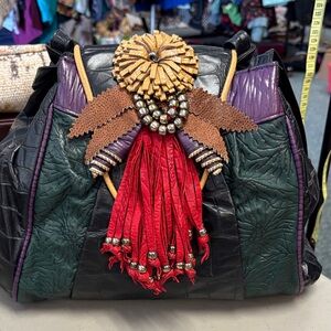 Vintage Colorful Leather Women Bag